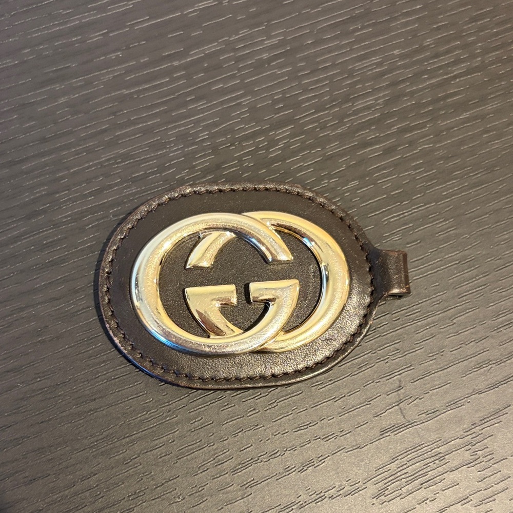 Gucci Brown Leather Key & accessories with Double G Emblem